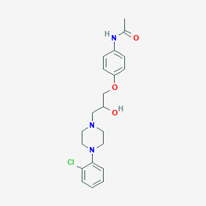 molecular formula C21H26ClN3O3 B12129003 N-(4-{3-[4-(2-chlorophenyl)piperazin-1-yl]-2-hydroxypropoxy}phenyl)acetamide 