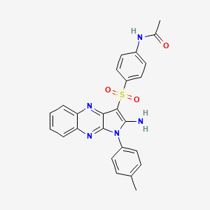 molecular formula C25H21N5O3S B12129015 N-(4-{[2-amino-1-(4-methylphenyl)-1H-pyrrolo[2,3-b]quinoxalin-3-yl]sulfonyl}phenyl)acetamide 