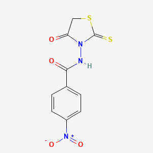 molecular formula C10H7N3O4S2 B12129054 4-nitro-N-(4-oxo-2-sulfanylidene-thiazolidin-3-yl)benzamide CAS No. 82220-83-5