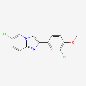 molecular formula C14H10Cl2N2O B12129089 6-Chloro-2-(3-chloro-4-methoxyphenyl)imidazo[1,2-a]pyridine 