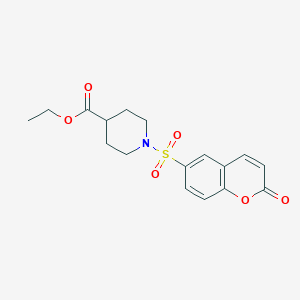 molecular formula C17H19NO6S B12129091 1-(2-Oxo-2H-chromene-6-sulfonyl)-piperidine-4-carboxylic acid ethyl ester 