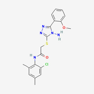 molecular formula C19H20ClN5O2S B12129109 2-[4-amino-5-(2-methoxyphenyl)(1,2,4-triazol-3-ylthio)]-N-(2-chloro-4,6-dimeth ylphenyl)acetamide 
