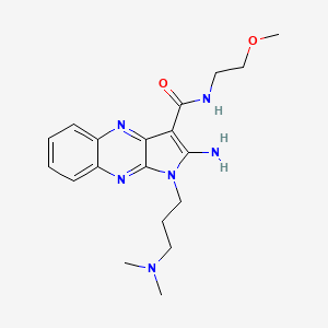 molecular formula C19H26N6O2 B12129114 2-amino-1-[3-(dimethylamino)propyl]-N-(2-methoxyethyl)-1H-pyrrolo[2,3-b]quinoxaline-3-carboxamide 