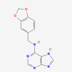 molecular formula C13H11N5O2 B12129120 N-(1,3-benzodioxol-5-ylmethyl)-9H-purin-6-amine CAS No. 20366-90-9