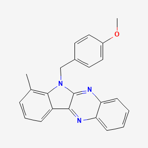 molecular formula C23H19N3O B12129127 6-(4-methoxybenzyl)-7-methyl-6H-indolo[2,3-b]quinoxaline 