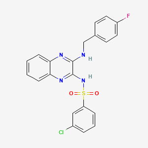 molecular formula C21H16ClFN4O2S B12129130 3-chloro-N-[(2Z)-3-[(4-fluorobenzyl)amino]quinoxalin-2(1H)-ylidene]benzenesulfonamide 