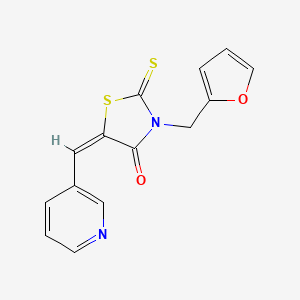 molecular formula C14H10N2O2S2 B12129200 3-(2-Furylmethyl)-5-(3-pyridylmethylene)-2-thioxo-1,3-thiazolidin-4-one 