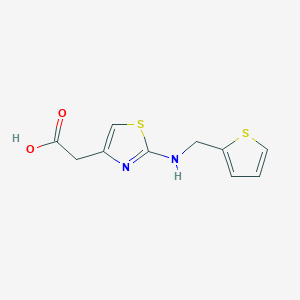 molecular formula C10H10N2O2S2 B12129205 2-(2-{[(Thiophen-2-yl)methyl]amino}-1,3-thiazol-4-yl)acetic acid 