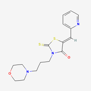 molecular formula C16H19N3O2S2 B12129206 (5Z)-3-[3-(morpholin-4-yl)propyl]-5-(pyridin-2-ylmethylidene)-2-thioxo-1,3-thiazolidin-4-one 