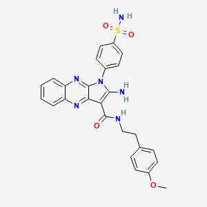 molecular formula C26H24N6O4S B12129255 2-amino-N-[2-(4-methoxyphenyl)ethyl]-1-(4-sulfamoylphenyl)-1H-pyrrolo[2,3-b]quinoxaline-3-carboxamide 