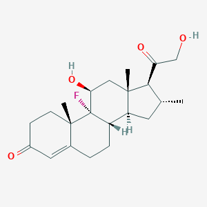 molecular formula C22H31FO4 B121294 (8S,9R,10S,11S,13S,14S,16R,17S)-9-fluoro-11-hydroxy-17-(2-hydroxyacetyl)-10,13,16-trimethyl-2,6,7,8,11,12,14,15,16,17-decahydro-1H-cyclopenta[a]phenanthren-3-one CAS No. 432-54-2