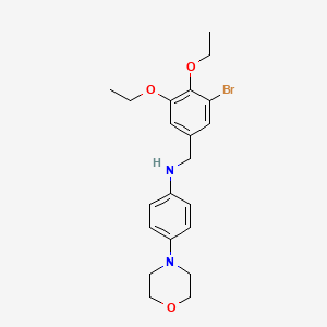N-[(3-bromo-4,5-diethoxyphenyl)methyl]-4-(4-morpholinyl)aniline