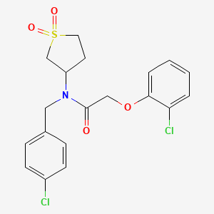 molecular formula C19H19Cl2NO4S B12129403 N-(4-chlorobenzyl)-2-(2-chlorophenoxy)-N-(1,1-dioxidotetrahydrothiophen-3-yl)acetamide 