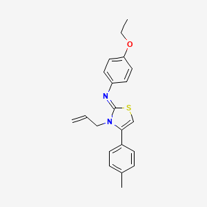 molecular formula C21H22N2OS B12129506 4-ethoxy-N-[(2Z)-4-(4-methylphenyl)-3-(prop-2-en-1-yl)-1,3-thiazol-2(3H)-ylidene]aniline 