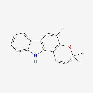 molecular formula C18H17NO B1212953 Girinimbine CAS No. 23095-44-5