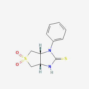 molecular formula C11H12N2O2S2 B12129574 (3aS,6aR)-1-phenyltetrahydro-1H-thieno[3,4-d]imidazole-2(3H)-thione 5,5-dioxide 