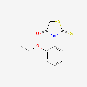 molecular formula C11H11NO2S2 B12129582 Rhodanine, 3-(o-ethoxyphenyl)- CAS No. 23517-70-6
