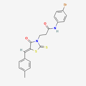 molecular formula C20H17BrN2O2S2 B12129590 N-(4-bromophenyl)-3-[(5Z)-5-(4-methylbenzylidene)-4-oxo-2-thioxo-1,3-thiazolidin-3-yl]propanamide 