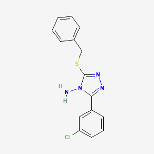 molecular formula C15H13ClN4S B12129591 5-(3-Chlorophenyl)-3-(phenylmethylthio)-1,2,4-triazole-4-ylamine 