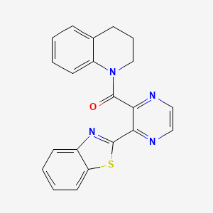 molecular formula C21H16N4OS B12129753 [3-(1,3-benzothiazol-2-yl)pyrazin-2-yl](3,4-dihydroquinolin-1(2H)-yl)methanone 