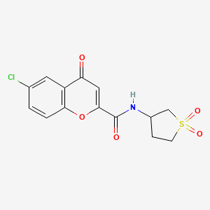 molecular formula C14H12ClNO5S B12129803 6-chloro-N-(1,1-dioxidotetrahydrothiophen-3-yl)-4-oxo-4H-chromene-2-carboxamide 