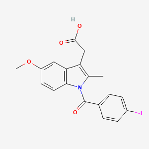 molecular formula C19H16INO4 B1212987 1-(4-Iodobenzoyl)-5-methoxy-2-methyl indole-3-acetic acid 