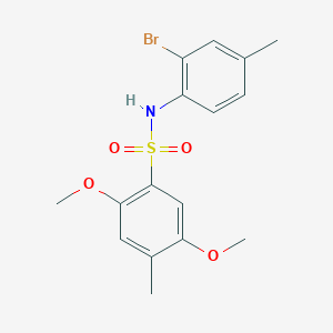 molecular formula C16H18BrNO4S B12129888 [(2,5-Dimethoxy-4-methylphenyl)sulfonyl](2-bromo-4-methylphenyl)amine 
