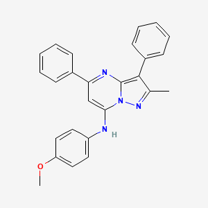molecular formula C26H22N4O B12129892 N-(4-methoxyphenyl)-2-methyl-3,5-diphenylpyrazolo[1,5-a]pyrimidin-7-amine CAS No. 890624-60-9