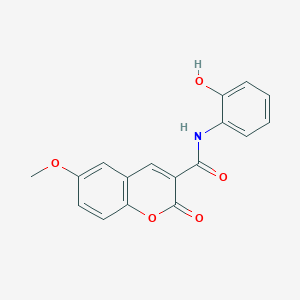 molecular formula C17H13NO5 B12129944 N-(2-hydroxyphenyl)-6-methoxy-2-oxochromene-3-carboxamide CAS No. 312616-86-7