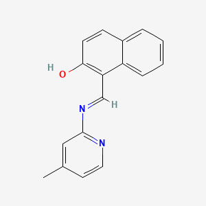 molecular formula C17H14N2O B12129948 1-[[(E)-4-Methyl-2-pyridylimino]methyl]-2-naphthol CAS No. 72350-07-3