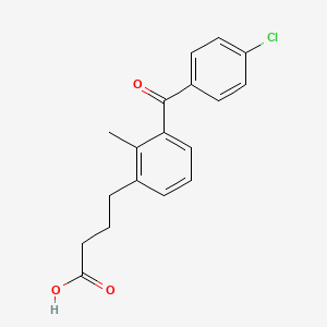 molecular formula C18H17ClO3 B1213007 4-(2-Methyl-3-(4-chlorobenzoyl)phenyl)butanoic acid CAS No. 41651-99-4