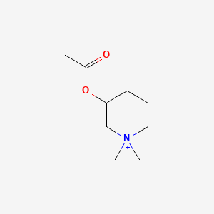 molecular formula C9H18NO2+ B1213008 1,1-Dimethyl-3-acetoxypiperidine CAS No. 55666-89-2