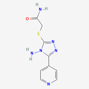molecular formula C9H10N6OS B12130083 2-(4-Amino-5-(4-pyridyl)-1,2,4-triazol-3-ylthio)acetamide 
