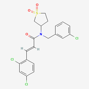 molecular formula C20H18Cl3NO3S B12130102 (2E)-N-(3-chlorobenzyl)-3-(2,4-dichlorophenyl)-N-(1,1-dioxidotetrahydrothiophen-3-yl)prop-2-enamide 