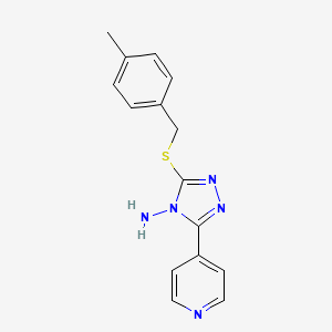 molecular formula C15H15N5S B12130106 3-(4-Methyl-benzylsulfanyl)-5-pyridin-4-yl-[1,2,4]triazol-4-ylamine 