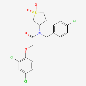 molecular formula C19H18Cl3NO4S B12130115 N-(4-chlorobenzyl)-2-(2,4-dichlorophenoxy)-N-(1,1-dioxidotetrahydrothiophen-3-yl)acetamide 