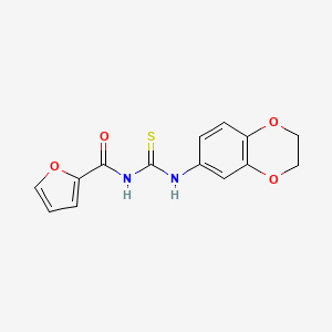 molecular formula C14H12N2O4S B12130163 N-(2,3-dihydro-1,4-benzodioxin-6-ylcarbamothioyl)furan-2-carboxamide CAS No. 773153-51-8
