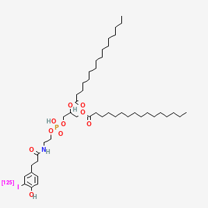 molecular formula C46H81INO10P B1213025 N-(3-(3-Iodo-4-hydroxybenzyl)propionyl)-1,2-dipalmitoyl-sn-glycero-3-phosphoethanolamine CAS No. 83016-61-9