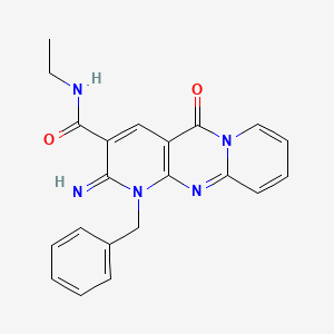 molecular formula C21H19N5O2 B12130259 N-ethyl[2-imino-5-oxo-1-benzyl(1,6-dihydropyridino[1,2-a]pyridino[2,3-d]pyrimi din-3-yl)]carboxamide 