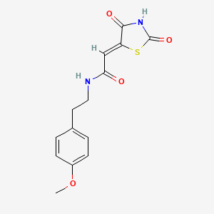 molecular formula C14H14N2O4S B12130288 2-(2,4-dioxo-1,3-thiazolidin-5-ylidene)-N-[2-(4-methoxyphenyl)ethyl]acetamide 