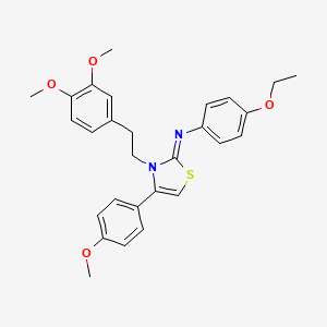 molecular formula C28H30N2O4S B12130290 N-[(2Z)-3-[2-(3,4-dimethoxyphenyl)ethyl]-4-(4-methoxyphenyl)-1,3-thiazol-2(3H)-ylidene]-4-ethoxyaniline 