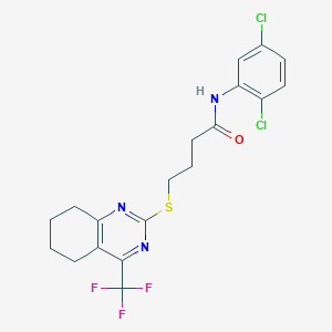 molecular formula C19H18Cl2F3N3OS B12130310 Butanamide, N-(2,5-dichlorophenyl)-4-[[5,6,7,8-tetrahydro-4-(trifluoromethyl)-2-quinazolinyl]thio]- CAS No. 875163-58-9