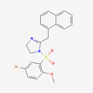 molecular formula C21H19BrN2O3S B12130359 1-(5-bromo-2-methoxybenzenesulfonyl)-2-[(naphthalen-1-yl)methyl]-4,5-dihydro-1H-imidazole 