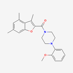 molecular formula C23H26N2O3 B12130388 1-(2-Methoxyphenyl)-4-(3,4,6-trimethyl-1-benzofuran-2-carbonyl)piperazine 