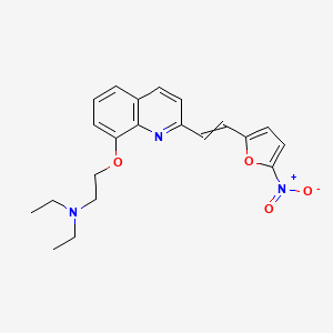 molecular formula C21H23N3O4 B1213039 N,N-diethyl-2-[2-[2-(5-nitrofuran-2-yl)ethenyl]quinolin-8-yl]oxyethanamine 