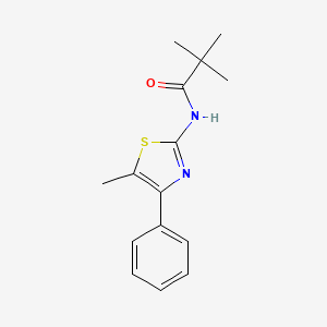 molecular formula C15H18N2OS B12130413 2,2-dimethyl-N-(5-methyl-4-phenyl-1,3-thiazol-2-yl)propanamide CAS No. 6350-30-7