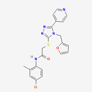 molecular formula C21H18BrN5O2S B12130420 N-(4-bromo-2-methylphenyl)-2-{[4-(furan-2-ylmethyl)-5-(pyridin-4-yl)-4H-1,2,4-triazol-3-yl]sulfanyl}acetamide 