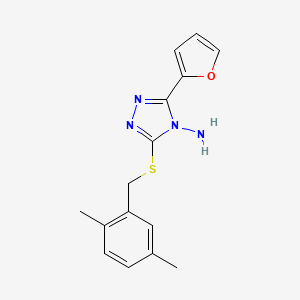molecular formula C15H16N4OS B12130425 5-[(2,5-Dimethylphenyl)methylthio]-3-(2-furyl)-1,2,4-triazole-4-ylamine 