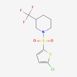 molecular formula C10H11ClF3NO2S2 B12130449 1-[(5-Chlorothiophen-2-yl)sulfonyl]-3-(trifluoromethyl)piperidine 