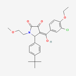 molecular formula C26H30ClNO5 B12130459 (4E)-5-(4-tert-butylphenyl)-4-[(3-chloro-4-ethoxyphenyl)-hydroxymethylidene]-1-(2-methoxyethyl)pyrrolidine-2,3-dione 